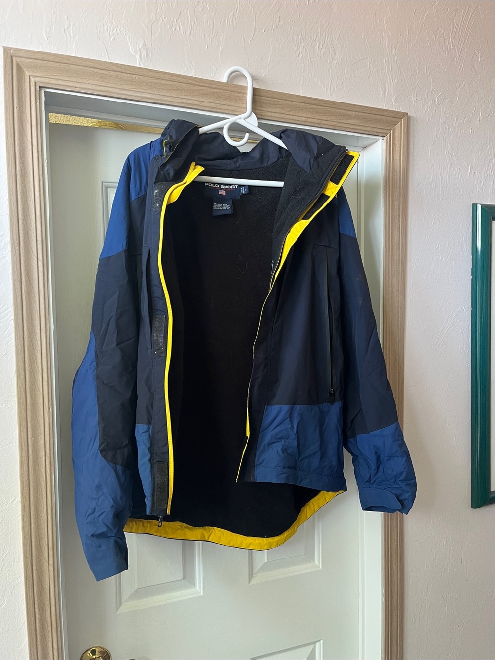 Polo by Ralph Lauren Navy and Yellow Waterproof Raincoat